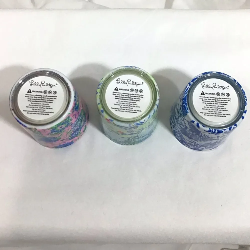 Lily Pulitzer Scented Votive Candle Set 3 Piece New 2.5oz Each